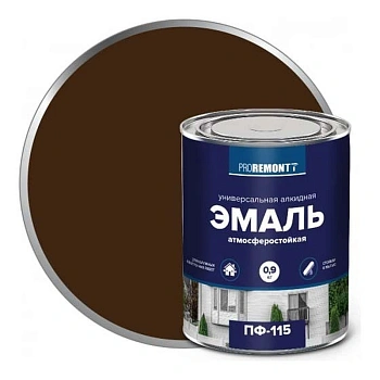 картинка Эмаль ПФ-115 коричневый 0.9кг Proremontt от магазина Кубатура