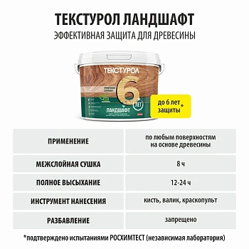 картинка Текстурол ЛАНДШАФТ Белый 2.5л полукроющая пропитка-антисептик для древесины от магазина Кубатура